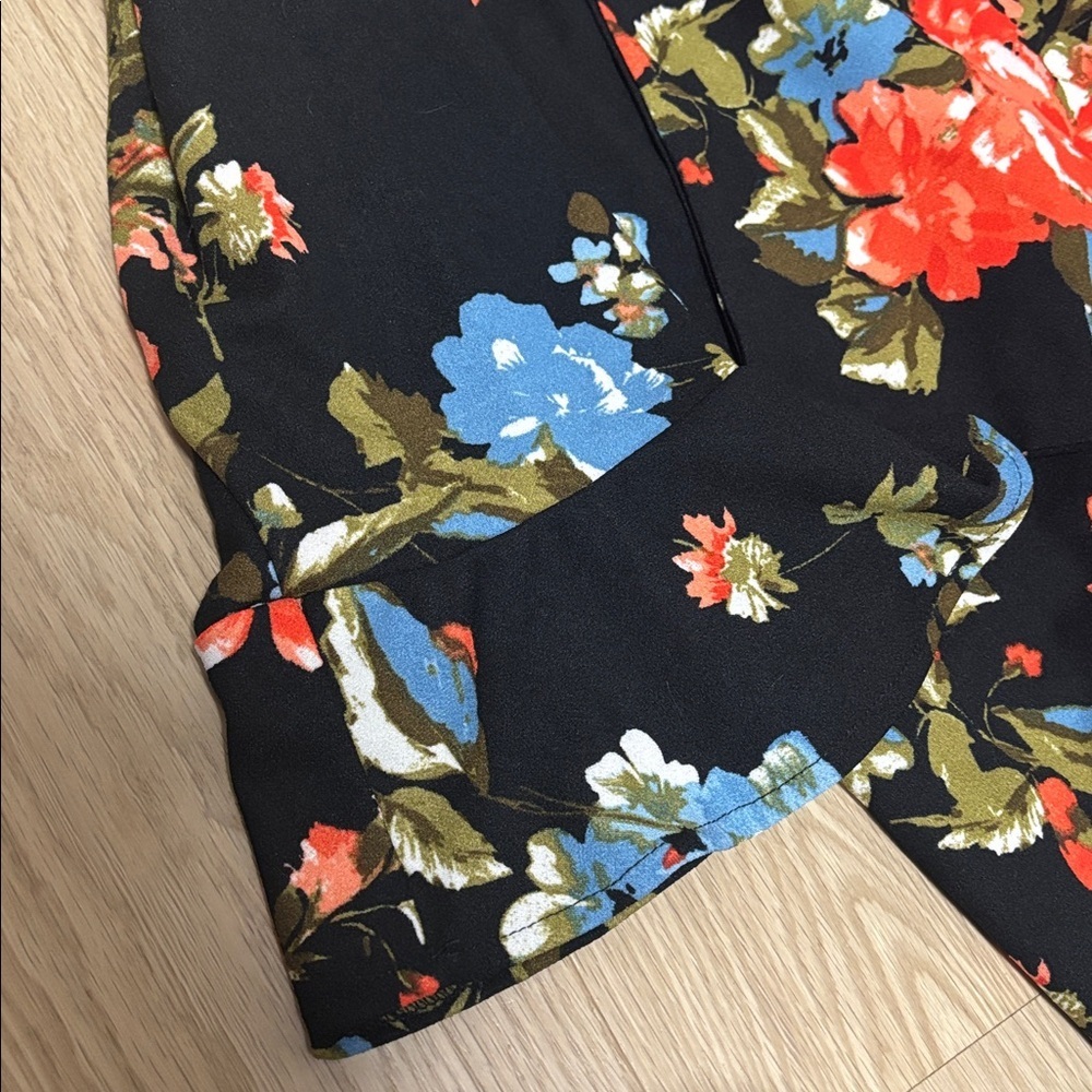 ROBIN ARTIZAN (1X) Floral Black Kimono Blazer Vibrant Lightweight Stretch NWT - Picture 8 of 10